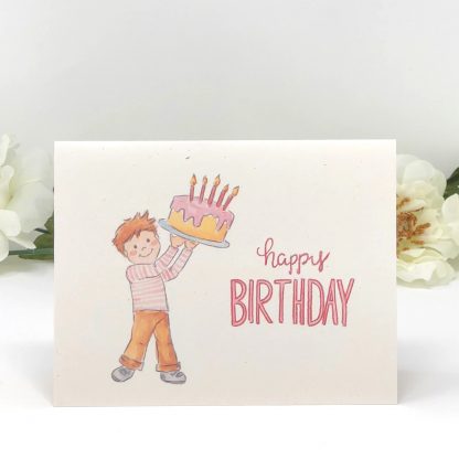 Illustrated Cake Printed greeting card